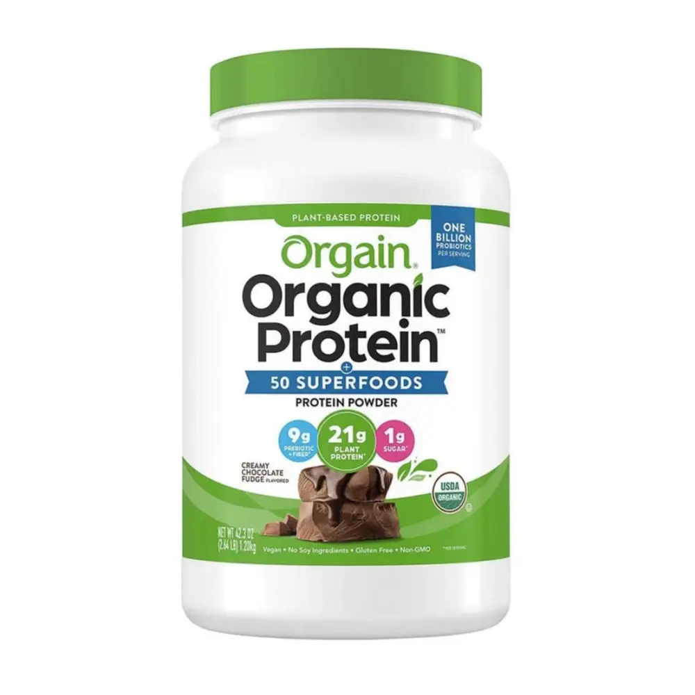 Bột Protein Thực Vật & Superfoods Hữu Cơ Hương Socola, Organic Plant-Based Protein & Superfoods Powder, Creamy Chocolate Fudge, 1.12 lbs (510g) - ORGAIN